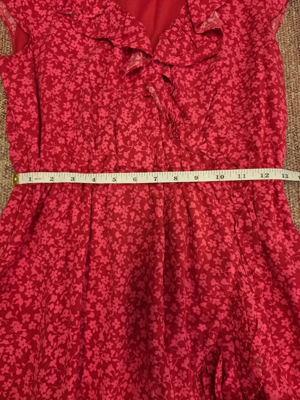 J. Crew V-Neck Ruffle mini faux wrap Dress Tossed Bouquet Print Sz 0 floral